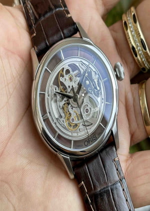 Oris Artelier Skeleton 01 734 7684 4051-07 8 21 77 Likenew
