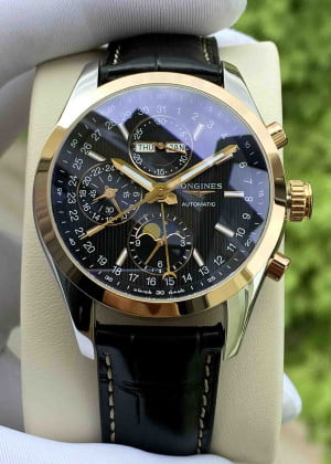 Longines Conquest Moonphase Chronograph Demi 18K L2.798.5.52.3